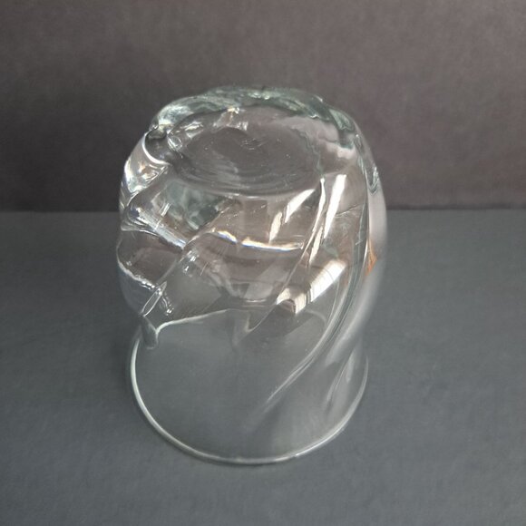 Anchor Hocking AHC22 Old Fashioned Glass 3.75" Clear Swirl Base Tumbler Vintage - Picture 7 of 8